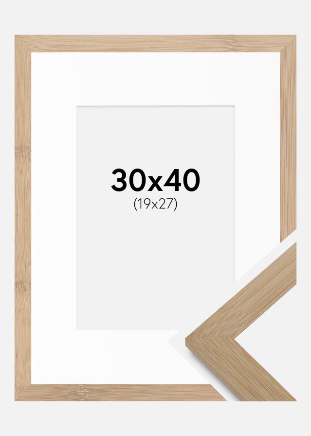 Ramme Hoei Bambu 30x40 cm - Passepartout Hvid 20x28 cm