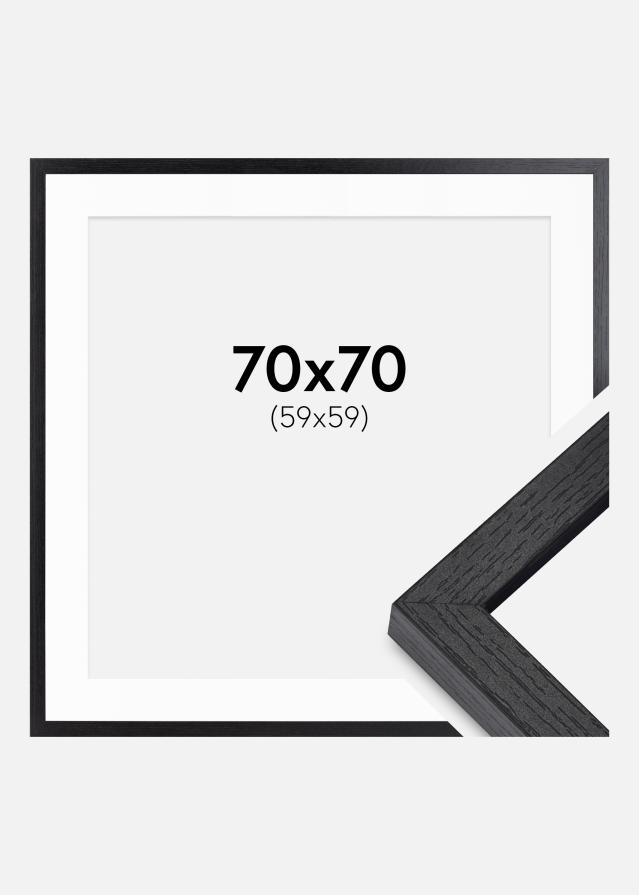 BGA Kasseramme Sort 70x70 cm - Passepartout Hvid 60x60 cm