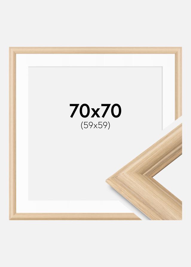 Ramme Västkusten Eg 70x70 cm - Passepartout Hvid 60x60 cm