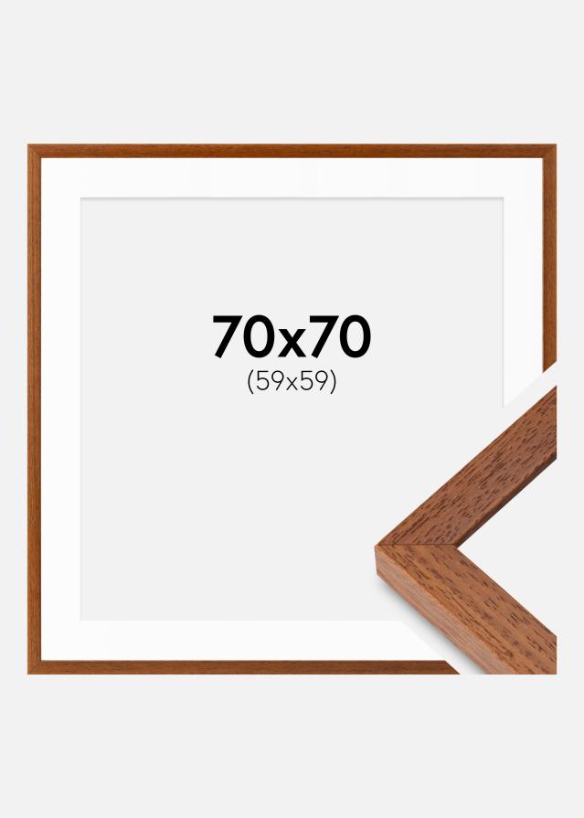 Ramme Hermes Bog 70x70 cm - Passepartout Hvid 60x60 cm