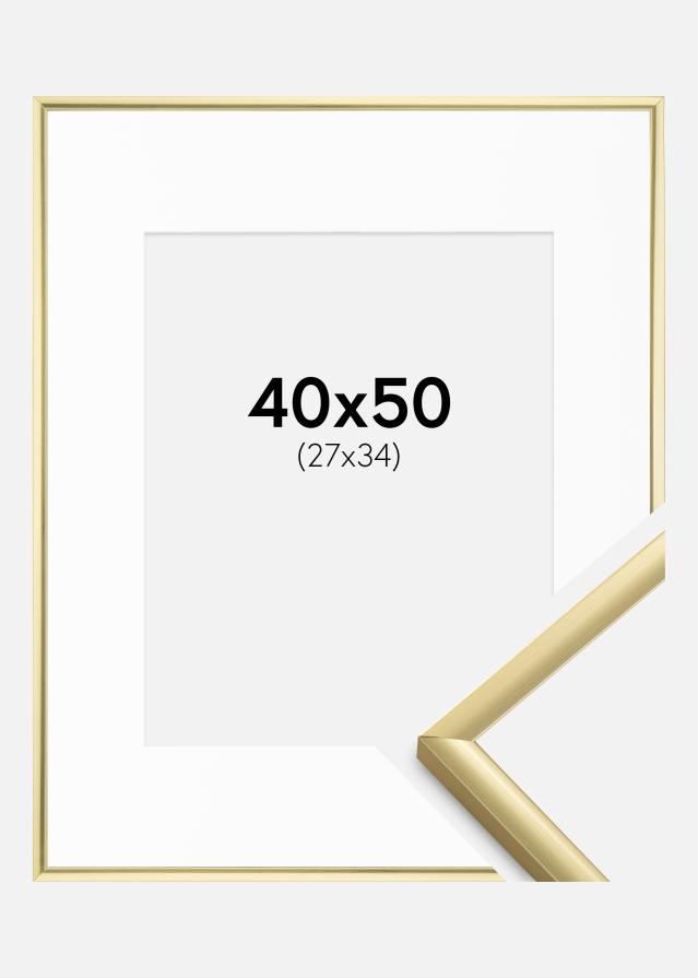 Ramme New Lifestyle Guld 40x50 cm - Passepartout Hvid 28x35 cm