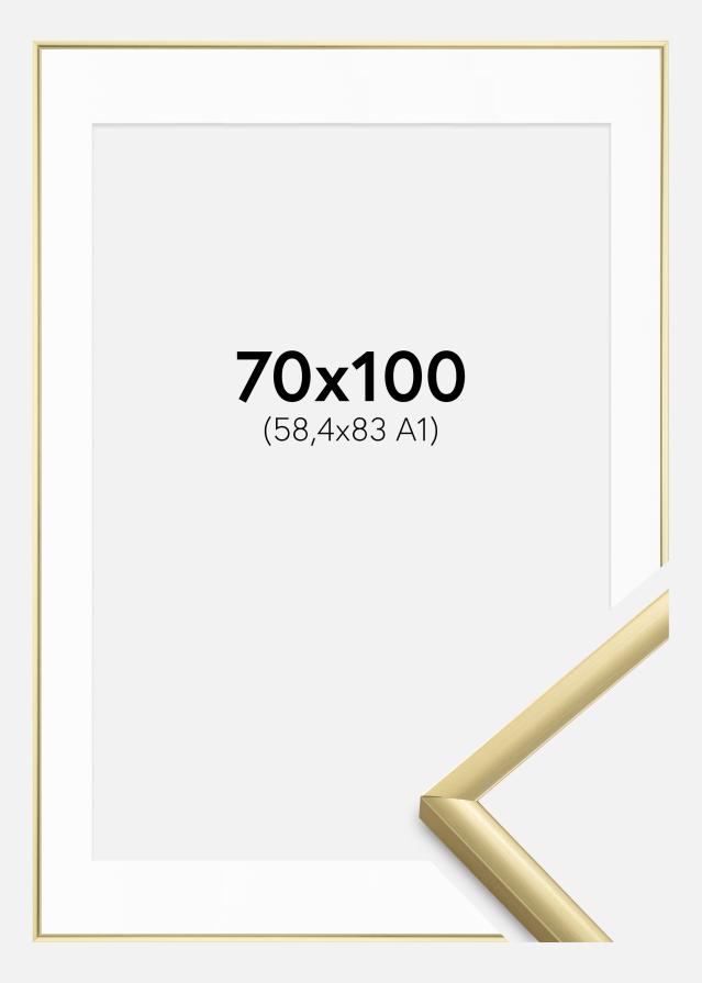 Ramme New Lifestyle Guld 70x100 cm - Passepartout Hvid 59,4x84 cm (A1)