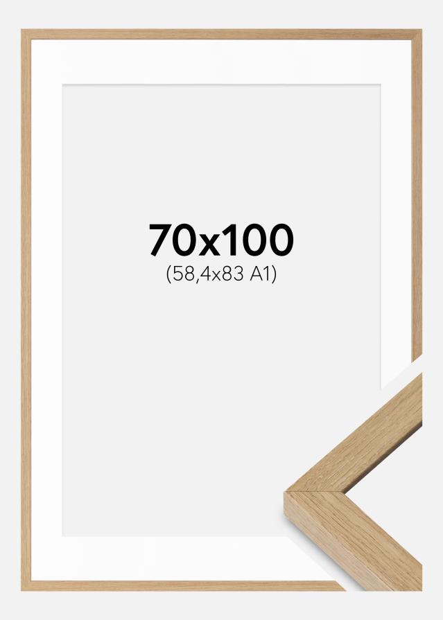 Ramme Hermes Naturlig eg 70x100 cm - Passepartout Hvid 59,4x84 cm