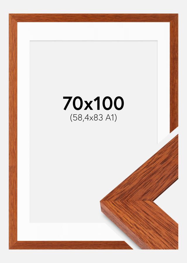 Ramme Juno Kirsebær 70x100 cm - Passepartout Hvid 59,4x84 cm
