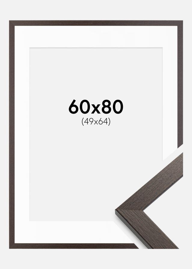 Ramme Stilren Wenge 60x80 cm - Passepartout Hvid 50x65 cm