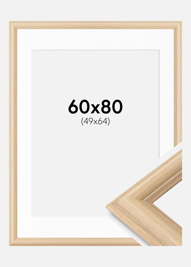 Ramme Västkusten Eg 60x80 cm - Passepartout Hvid 50x65 cm