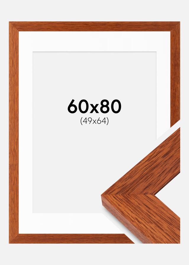 Ramme Juno Kirsebær 60x80 cm - Passepartout Hvid 50x65 cm