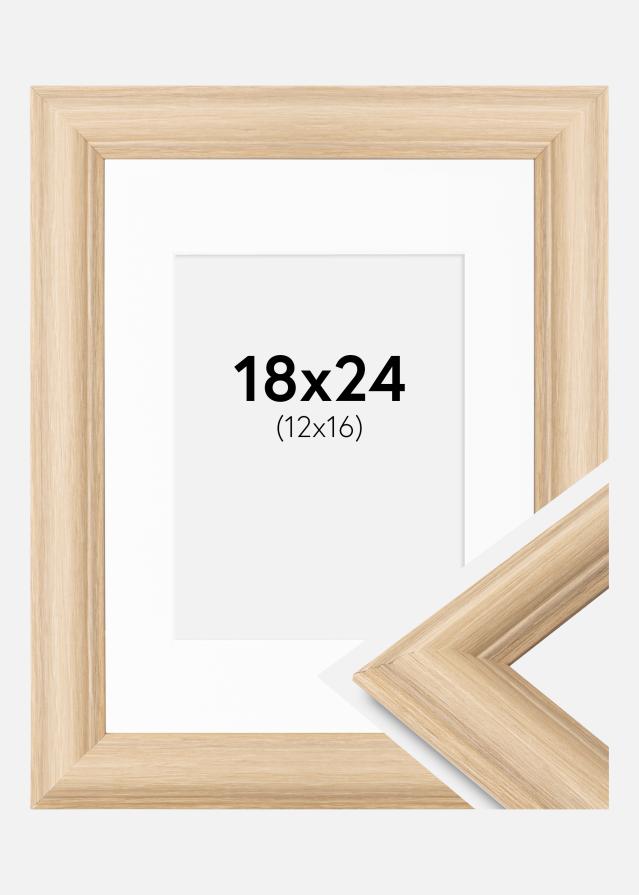 Ramme Västkusten Eg 18x24 cm - Passepartout Hvid 13x17 cm