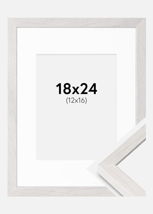 Ramme Ares Hvid Eg 18x24 cm - Passepartout Hvid 13x17 cm