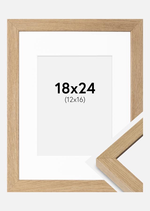 Ramme Hermes Naturlig Eg 18x24 cm - Passepartout Hvid 13x17 cm