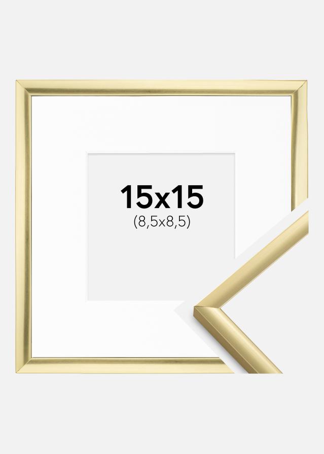 Ramme New Lifestyle Guld 15x15 cm - Passepartout Hvid 9x9 cm