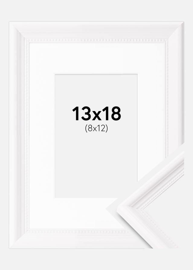 Ramme Gala Hvid 13x18 cm - Passepartout Hvid 9x13 cm