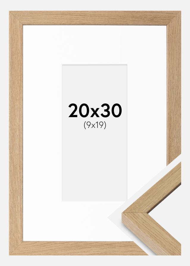 Ramme Hermes Massiv eg 20x30 cm - Passepartout Hvid 10x20 cm