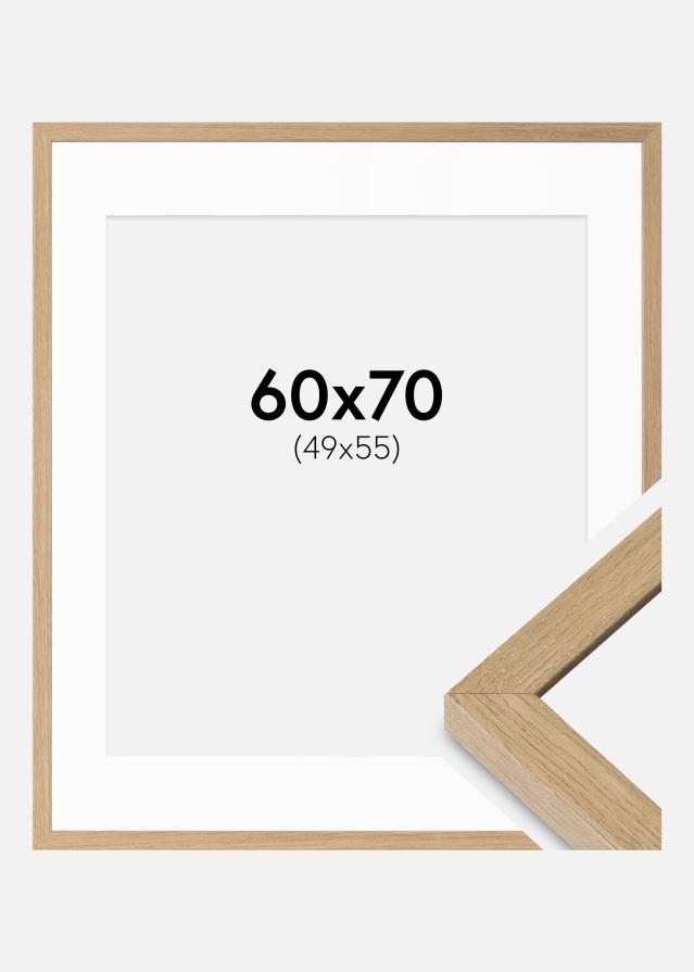Ramme Hermes Naturlig Eg 60x70 cm - Passepartout Hvid 50x56 cm