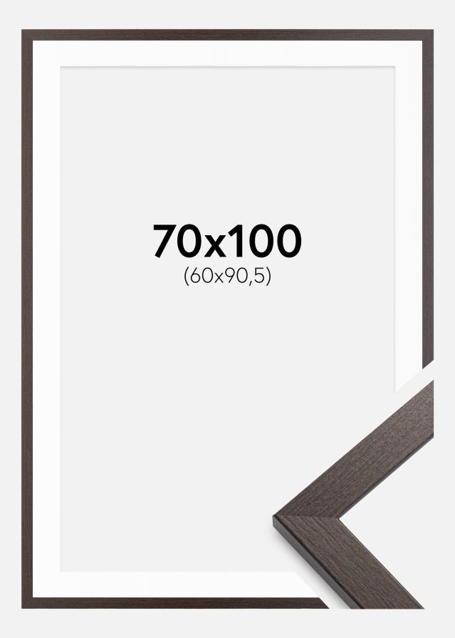 Ramme Stilren Wenge 70x100 cm - Passepartout Hvid 61x91,5 cm