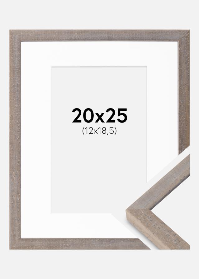 Ramme Ares Grå 20x25 cm - Passepartout Hvid 13x19,5 cm