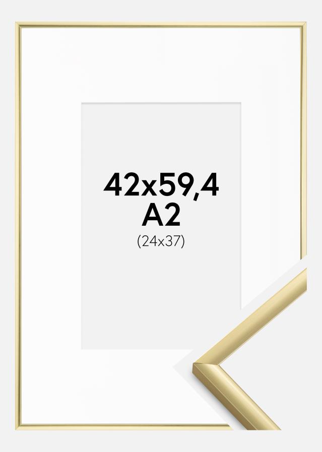 Ramme New Lifestyle Guld 42x59,4 cm (A2) - Passepartout Hvid 25x38 cm
