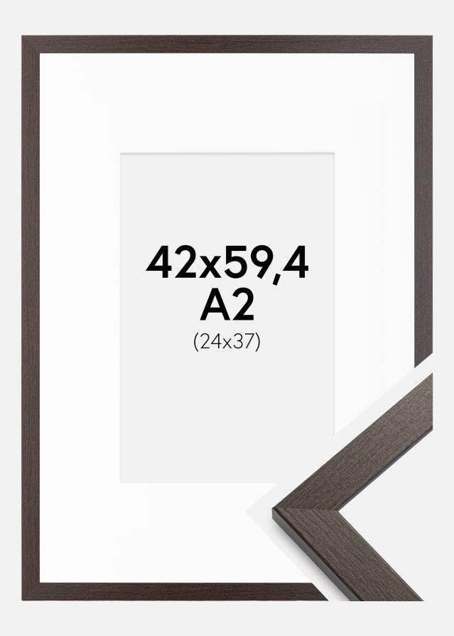 Ramme Stilren Wenge 42x59,4 cm - Passepartout Hvid 25x38 cm