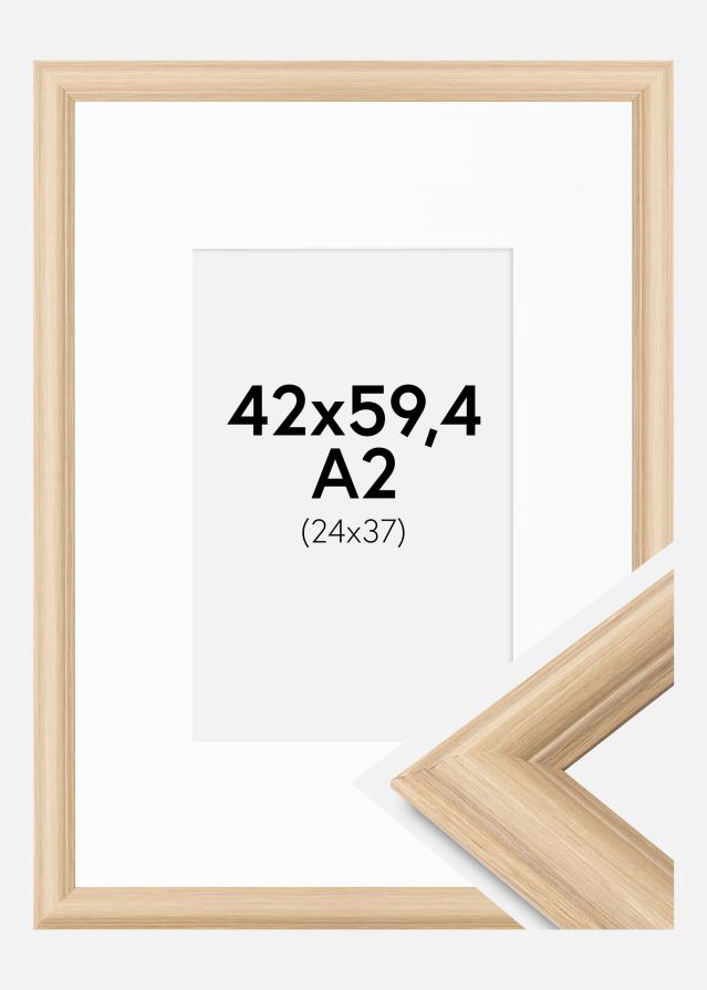 Ramme Västkusten Eg 42x59,4 cm (A2) - Passepartout Hvid 25x38 cm