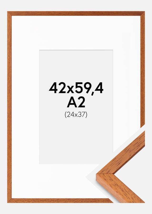 Ramme Ares Kirsebær 42x59,4 cm - Passepartout Hvid 25x38 cm