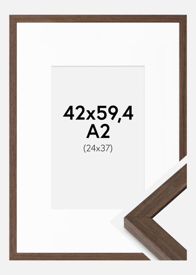 Ramme Hermes Valnød 42x59,4 cm - Passepartout Hvid 25x38 cm