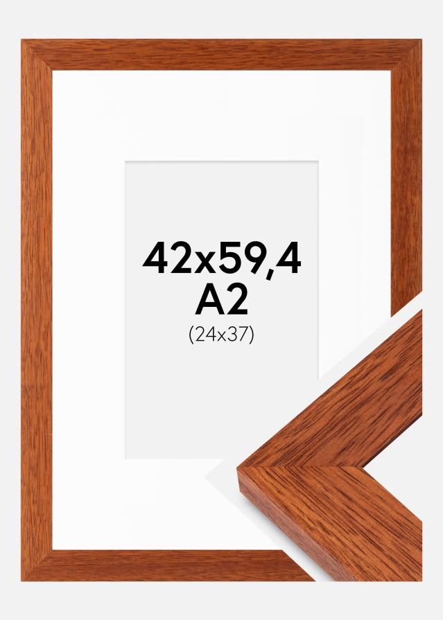 Ramme Juno Kirsebær 42x59,4 cm - Passepartout Hvid 25x38 cm