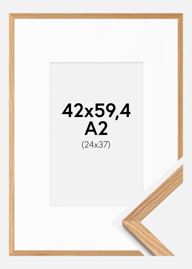 Ramme Massiv Eg 42x59,4 cm - Passepartout Hvid 25x38 cm