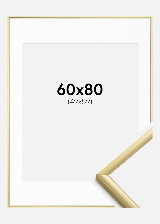 Ramme New Lifestyle Guld 60x80 cm - Passepartout Hvid 50x60 cm