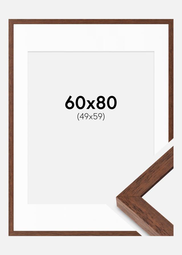 Ramme Hermes Teak 60x80 cm - Passepartout Hvid 50x60 cm