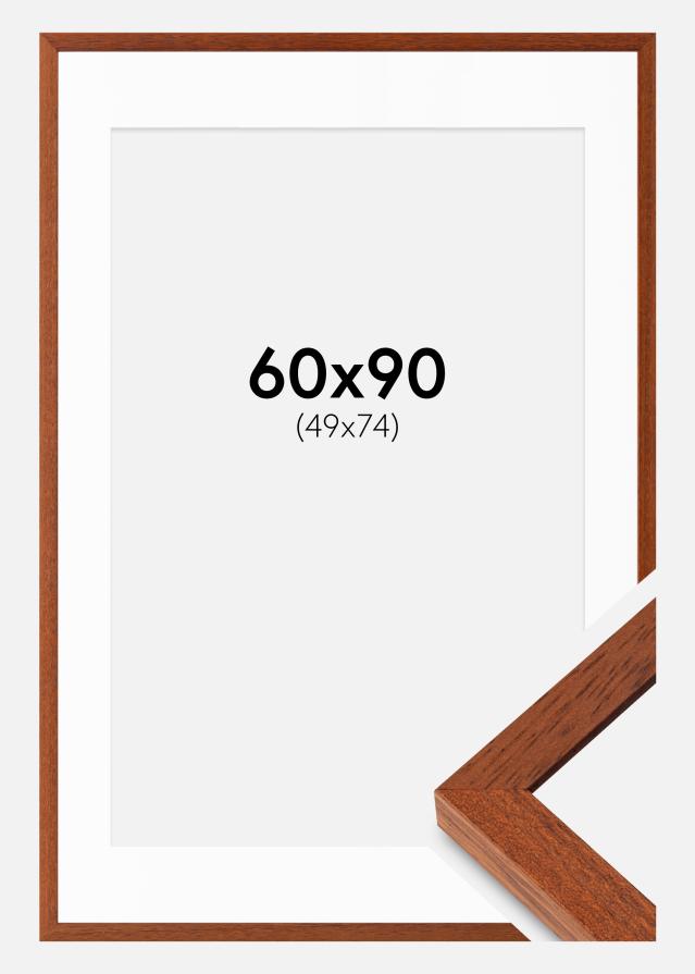 Ramme Hermes Kirsebær 60x90 cm - Passepartout Hvid 50x75 cm