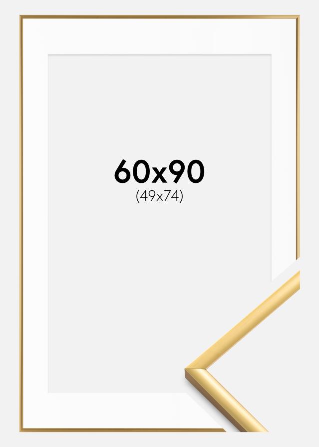 Ramme New Lifestyle Gold 60x90 cm - Passepartout Hvid 50x75 cm