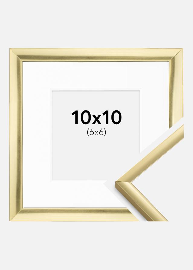 Ramme New Lifestyle Guld 10x10 cm - Passepartout Hvid 7x7 cm