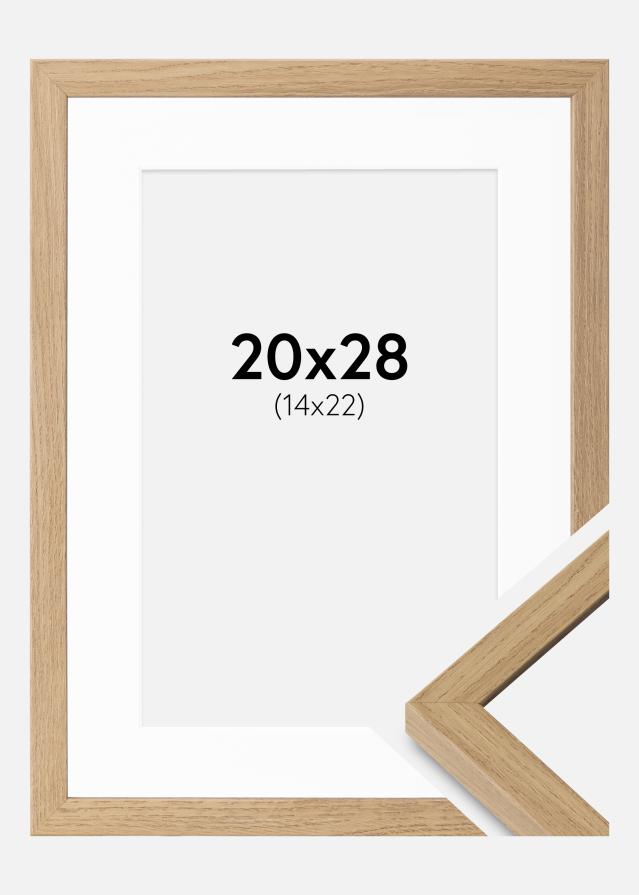 Ramme Ares Naturlig Eg 20x28 cm - Passepartout Hvid 15x23 cm