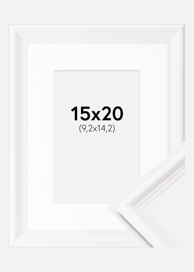 Ramme Gala Hvid 15x20 cm - Passepartout Hvid 4x6 inches