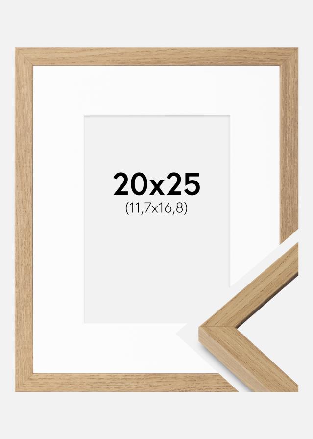 Ramme Ares Naturlig Eg 20x25 cm - Passepartout Hvid 5x7 inches