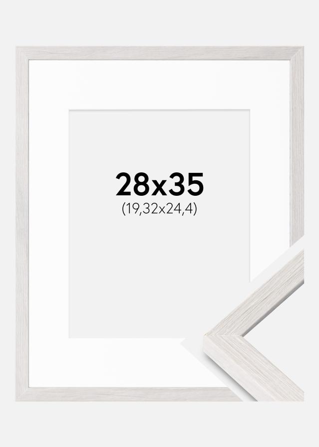 Ramme Ares Hvid Eg 28x35 cm - Passepartout Hvid 8x10 inches