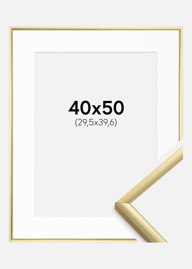 Ramme New Lifestyle Guld 40x50 cm - Passepartout Hvid 12x16 inches