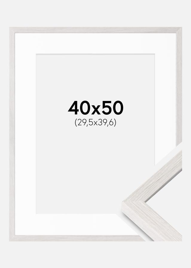 Ramme Ares Hvid Eg 40x50 cm - Passepartout Hvid 12x16 inches