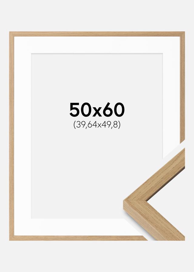 Ramme Ares Naturlig Eg 50x60 cm - Passepartout Hvid 16x20 inches
