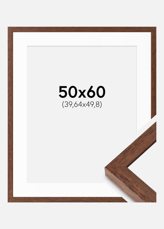 Ramme Hermes Teak 50x60 cm - Passepartout Hvid 16x20 inches
