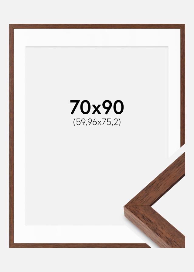 Ramme Hermes Teak 70x90 cm - Passepartout Hvid 24x30 inches