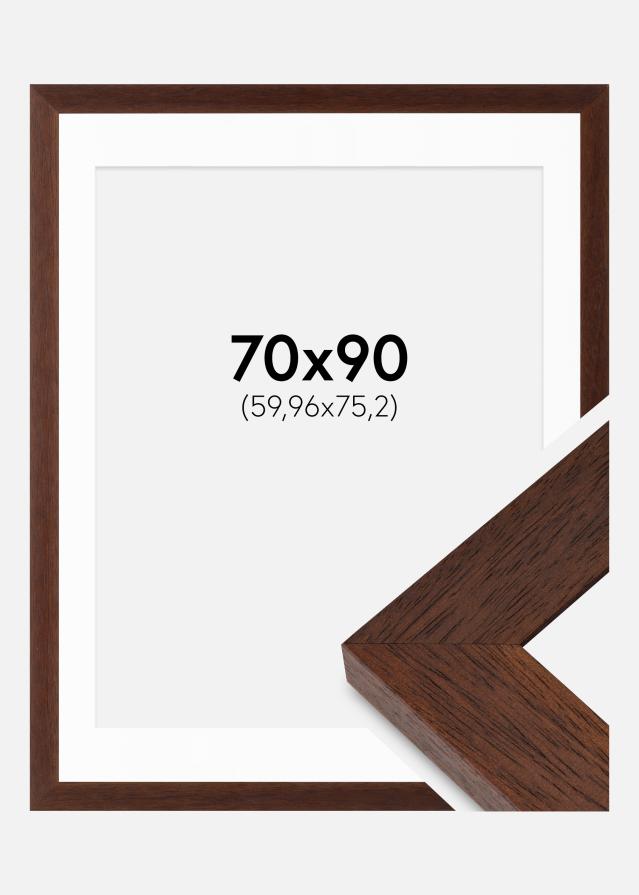 Ramme Juno Teak 70x90 cm - Passepartout Hvid 24x30 inches