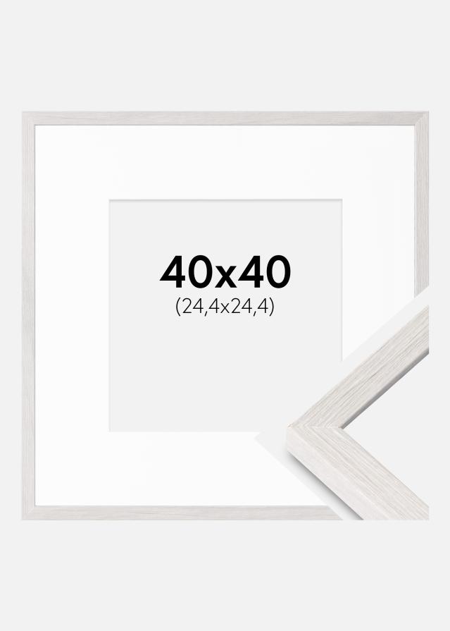 Ramme Ares Hvid Eg 40x40 cm - Passepartout Hvid 10x10 inches