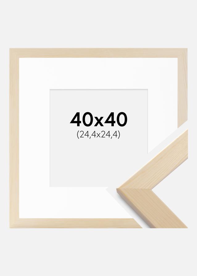 Ramme Trendline Natur 40x40 cm - Passepartout Hvid 10x10 inches