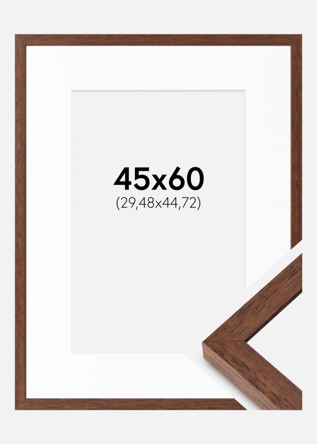 Ramme Hermes Teak 45x60 cm - Passepartout Hvid 12x18 inches