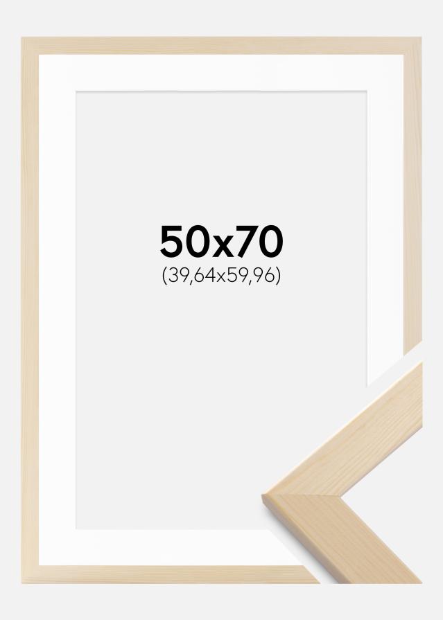 Ramme Trendline Natur 50x70 cm - Passepartout Hvid 16x24 inches
