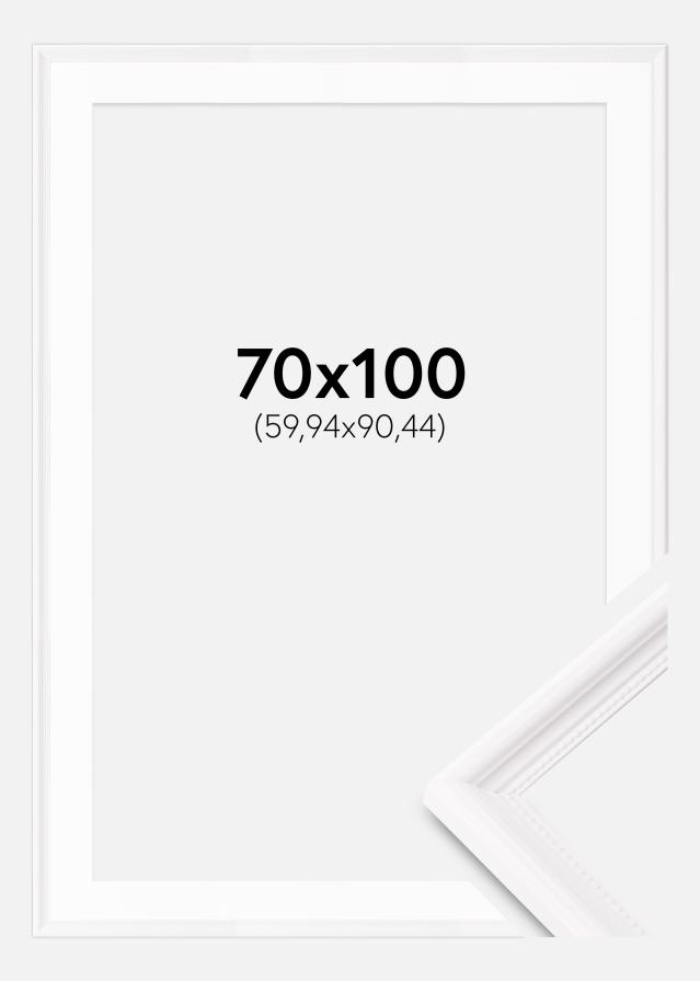 Ramme Gala Hvid 70x100 cm - Passepartout Hvid 24x36 inches