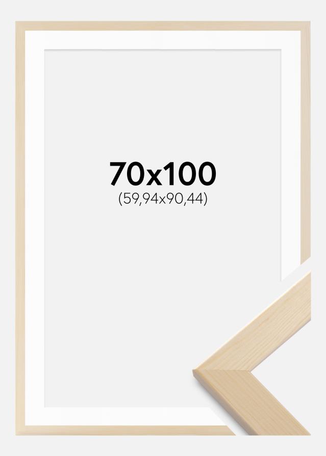 Ramme Trendline Natur 70x100 cm - Passepartout Hvid 24x36 inches