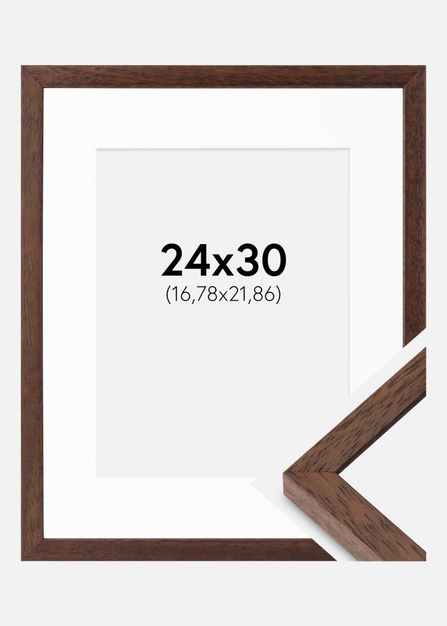 Ramme Ares Teak 24x30 cm - Passepartout Hvid 7x9 inches