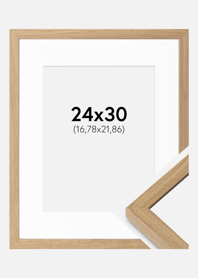 Ramme Ares Naturlig Eg 24x30 cm - Passepartout Hvid 7x9 inches